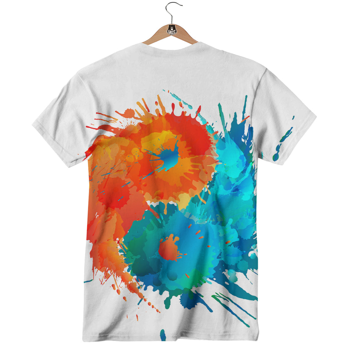 Yin Yang Colorful Splash Print T-Shirt-grizzshop