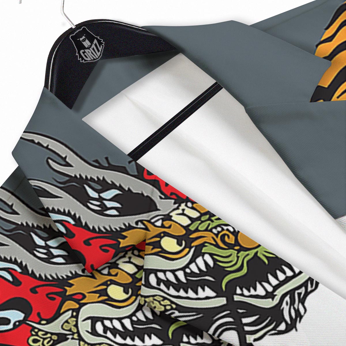 Yin Yang Dragon And Tiger Print Men's Sport Coat-grizzshop