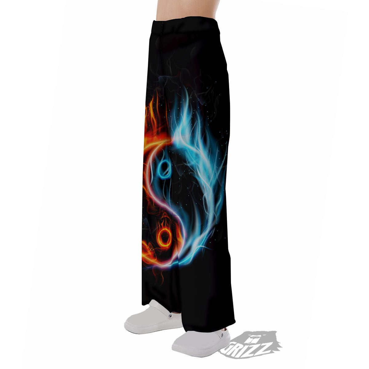 Yin Yang Flaming Print Pajama Pants-grizzshop