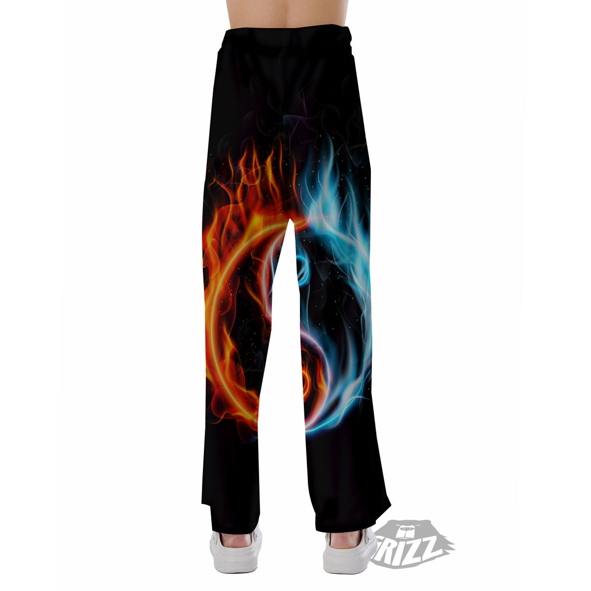 Yin Yang Flaming Print Pajama Pants-grizzshop
