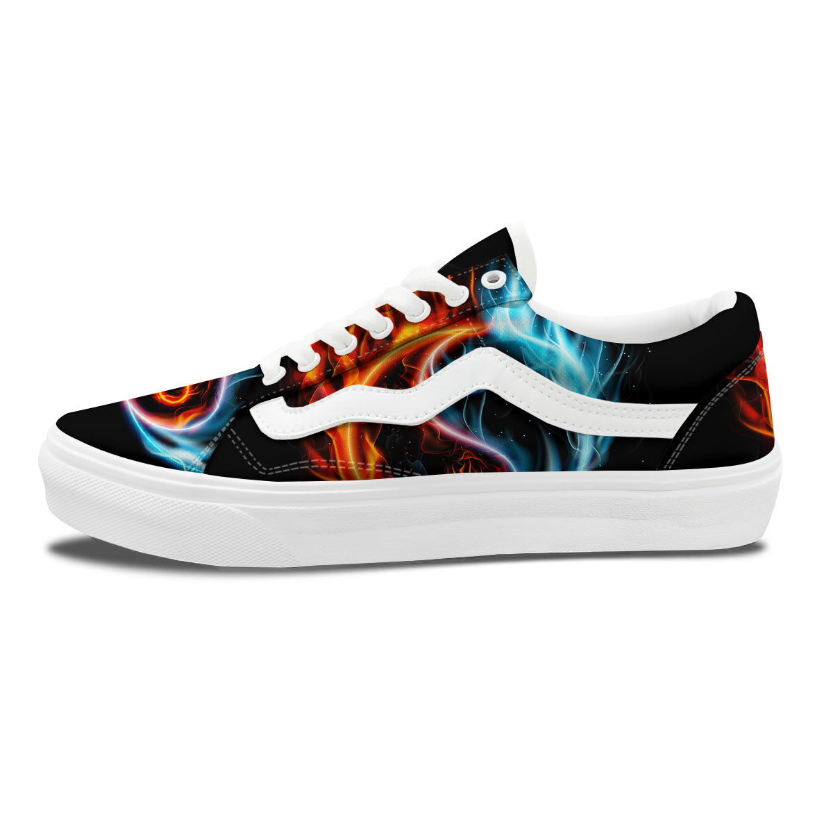 Yin Yang Flaming Print Skate Shoes-grizzshop