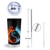 Yin Yang Flaming Print Tumbler-grizzshop