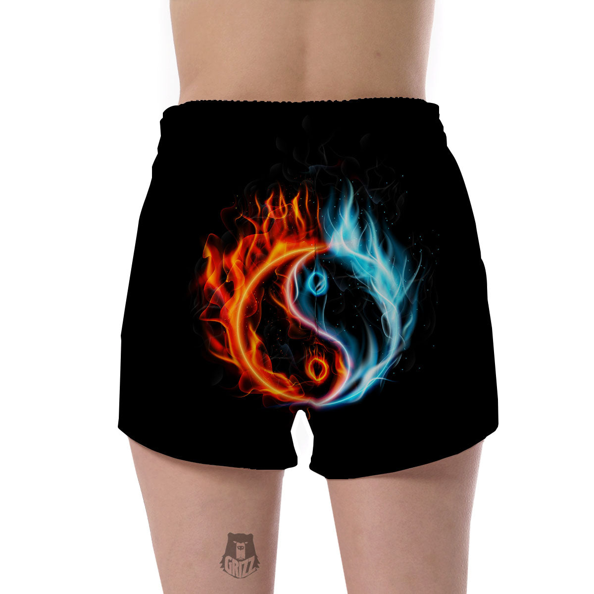 Yin Yang Flaming Print Women's Shorts-grizzshop