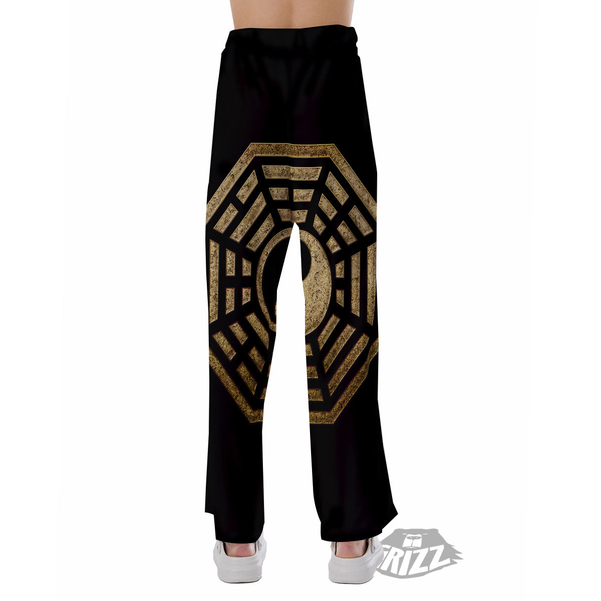 Yin Yang Gold Bagua Print Pajama Pants-grizzshop