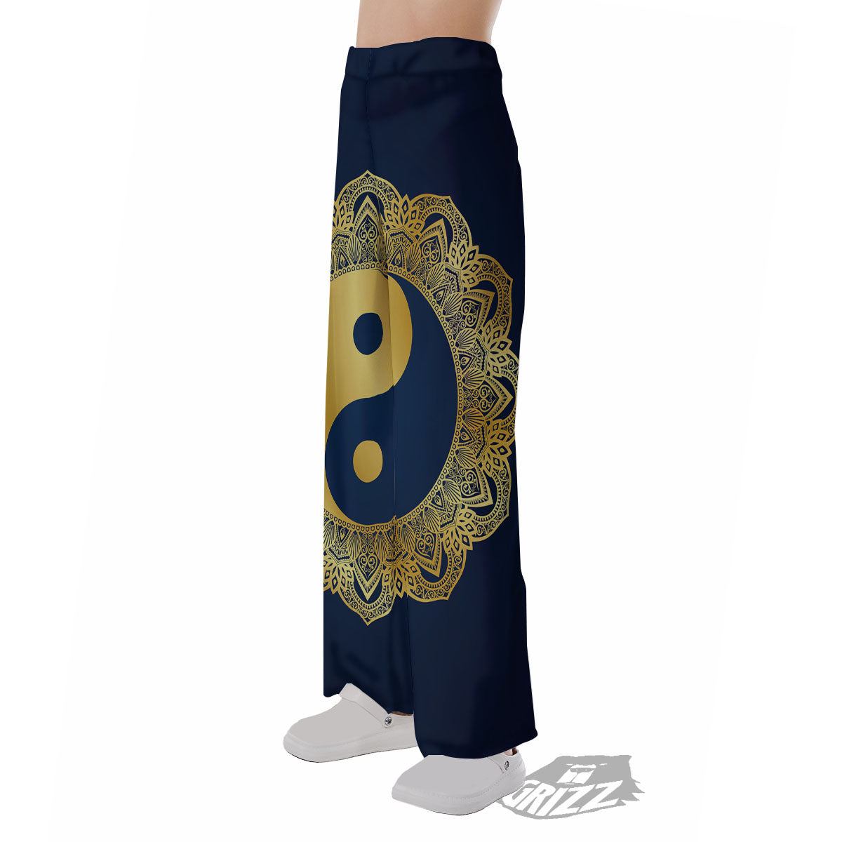 Yin Yang Gold Mandala Print Pajama Pants-grizzshop