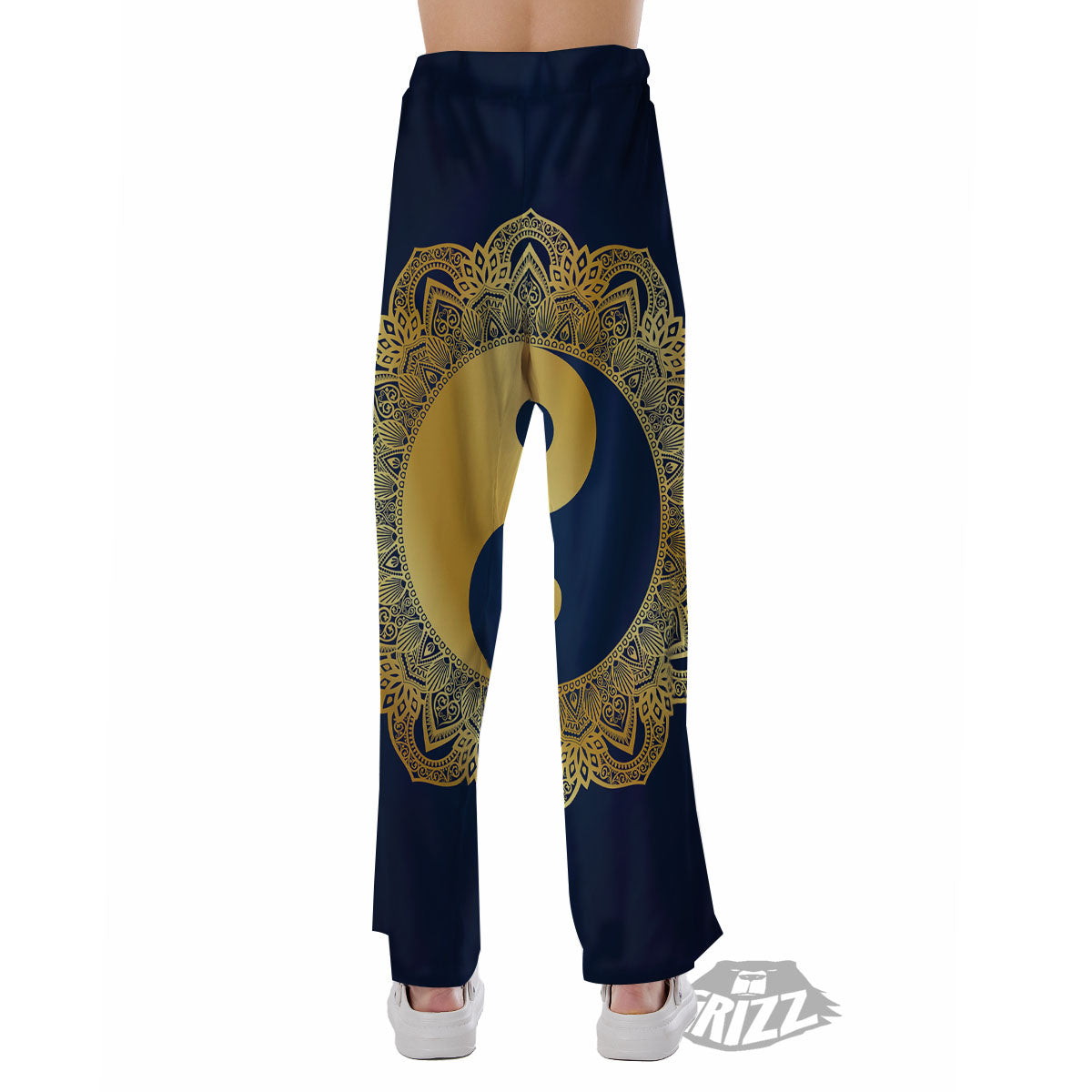 Yin Yang Gold Mandala Print Pajama Pants-grizzshop