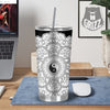 Yin Yang Mandala White And Black Print Tumbler-grizzshop