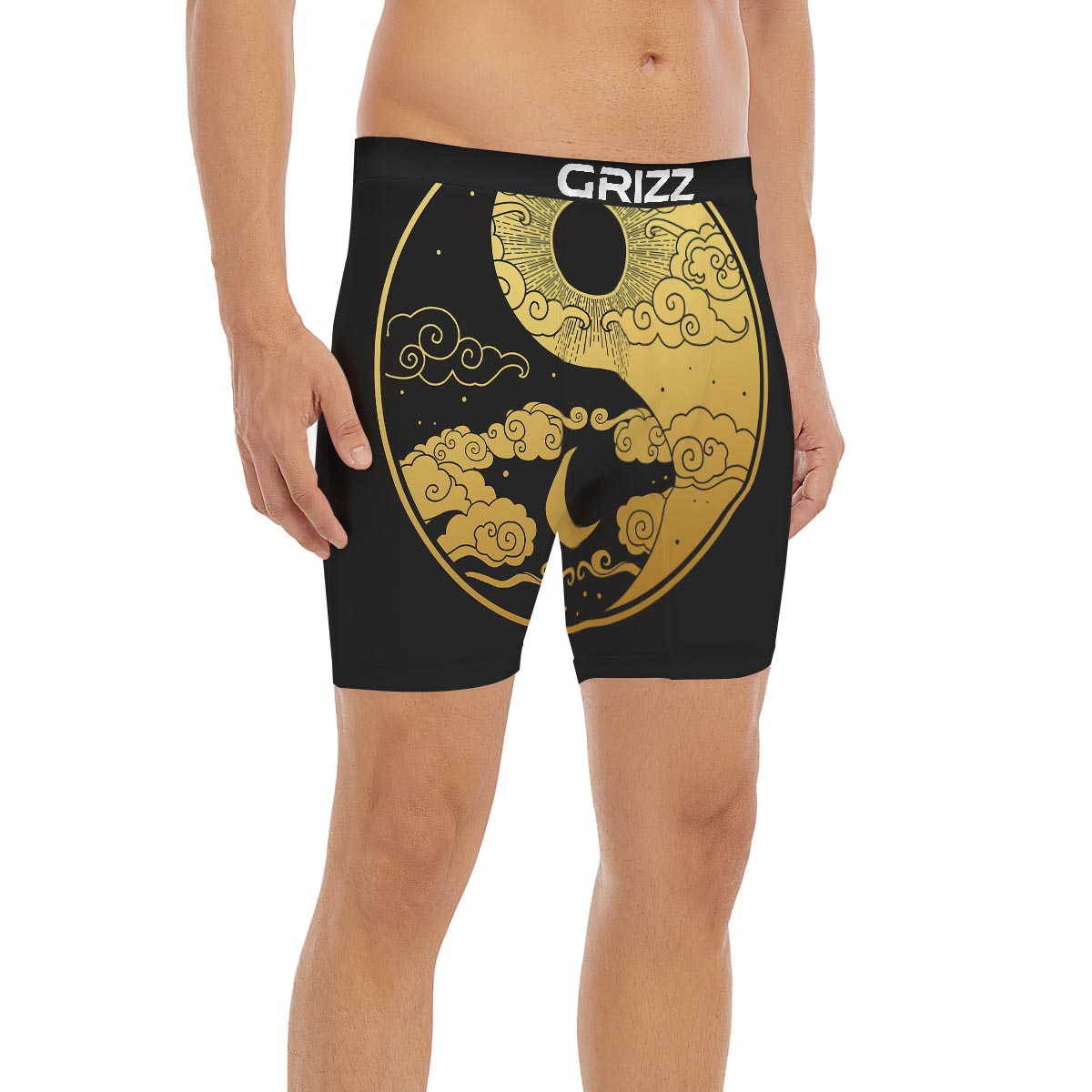 Yin Yang Moon And Sun Print Boxer Briefs-grizzshop