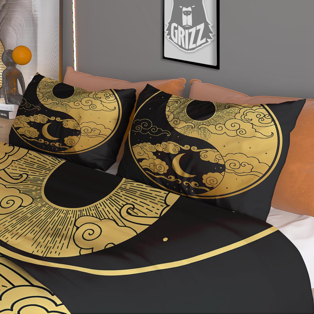 Yin Yang Moon And Sun Print Duvet Cover Bedding Set