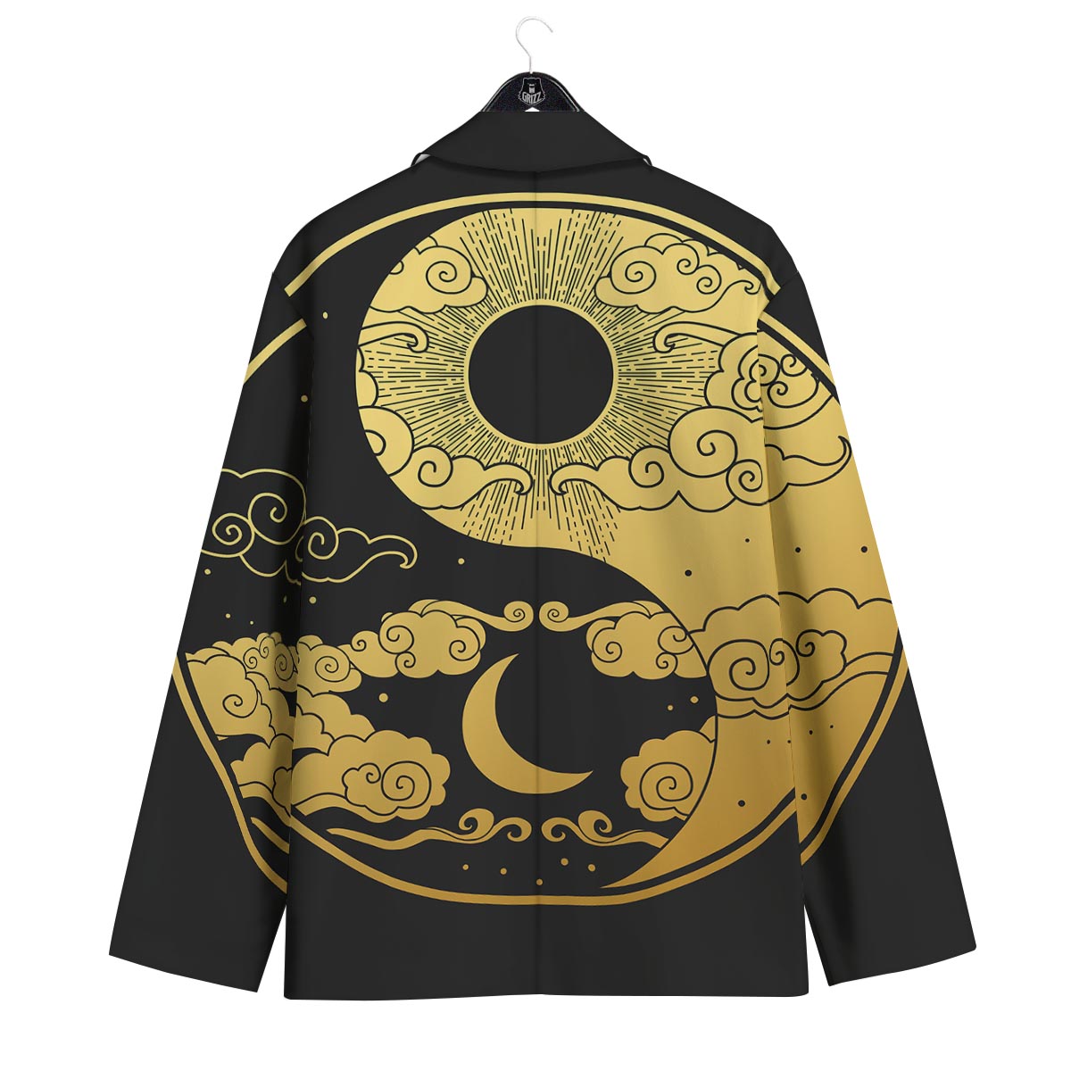 Yin Yang Moon And Sun Print Men's Sport Coat-grizzshop