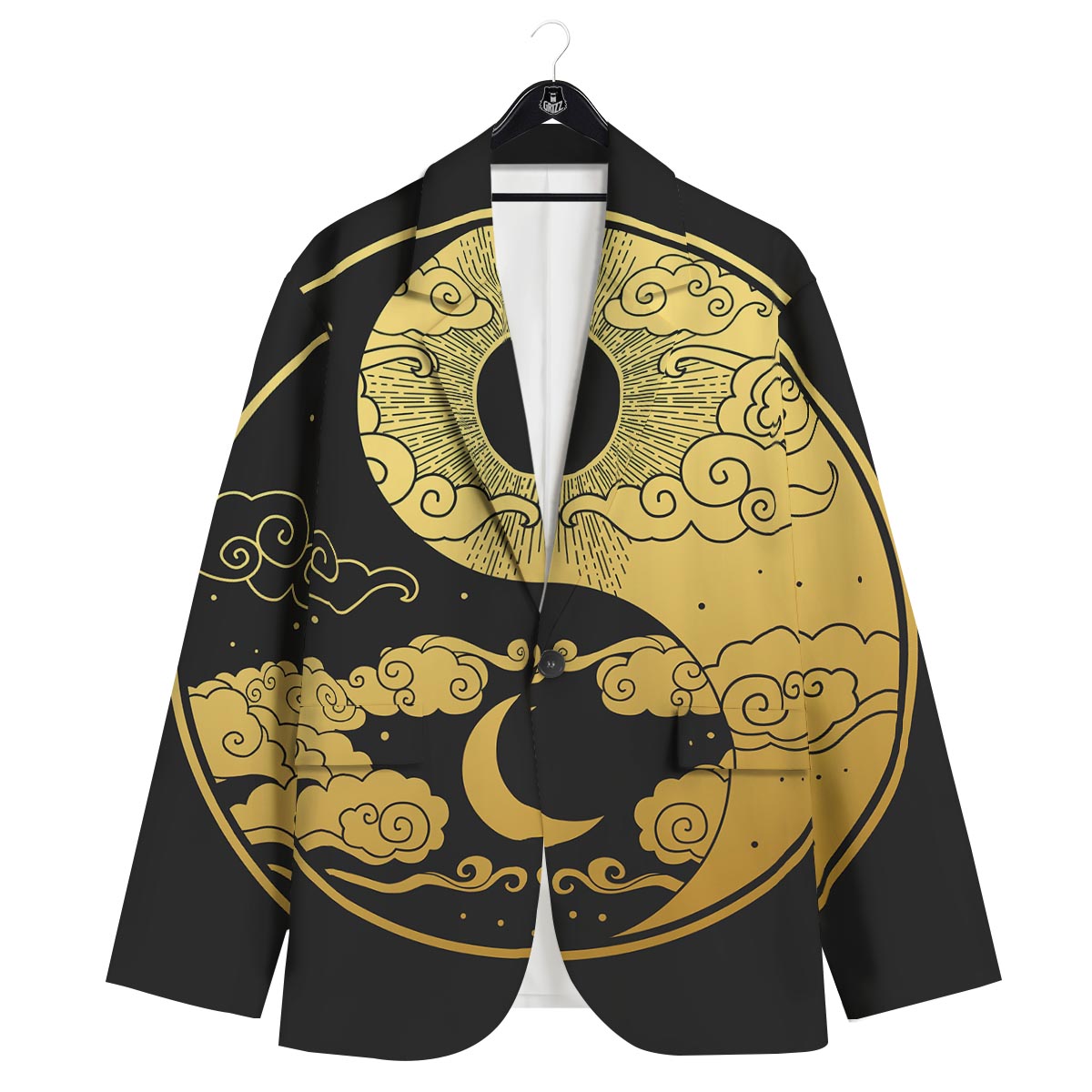 Yin Yang Moon And Sun Print Men's Sport Coat-grizzshop