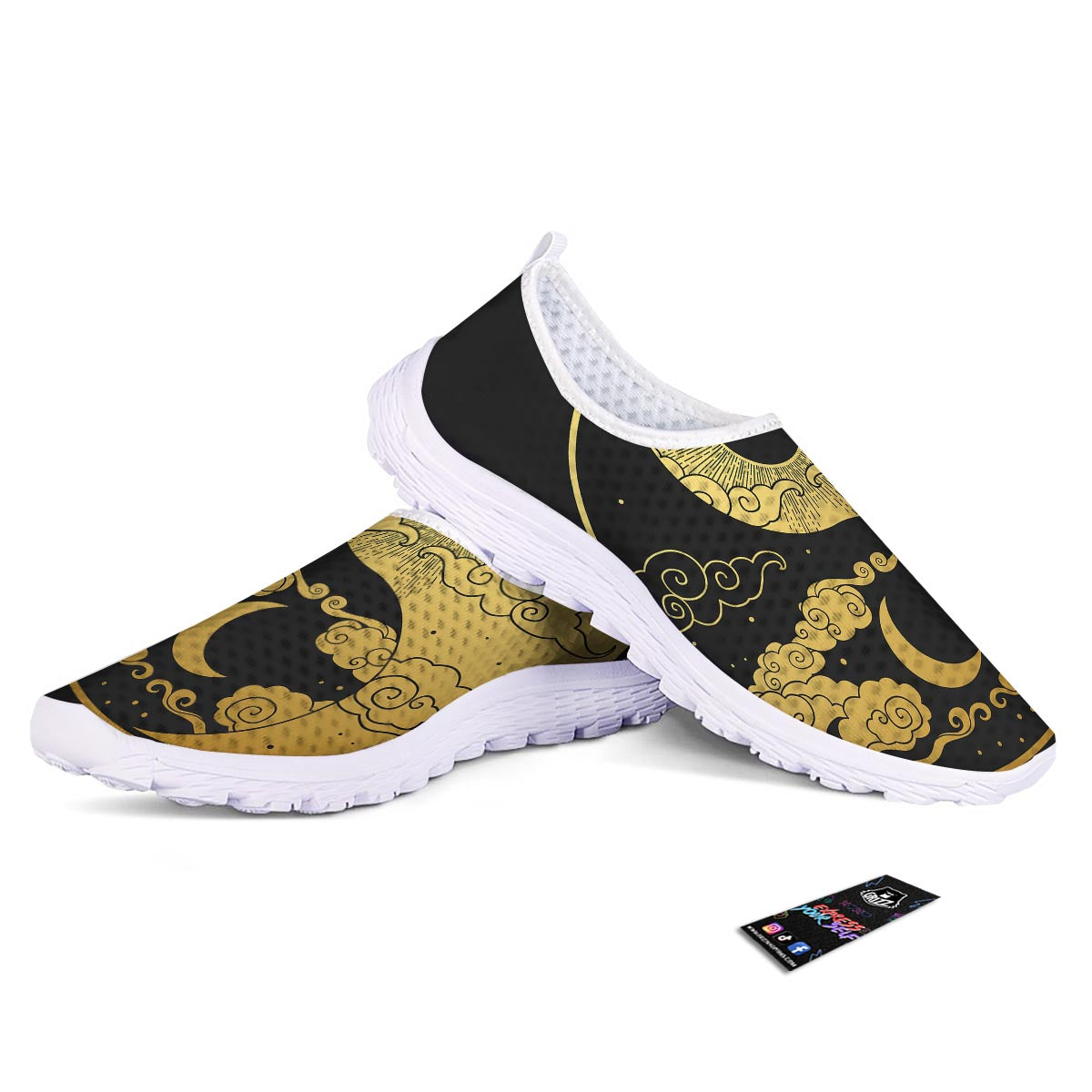 Yin Yang Moon And Sun Print Nurse Shoes-grizzshop