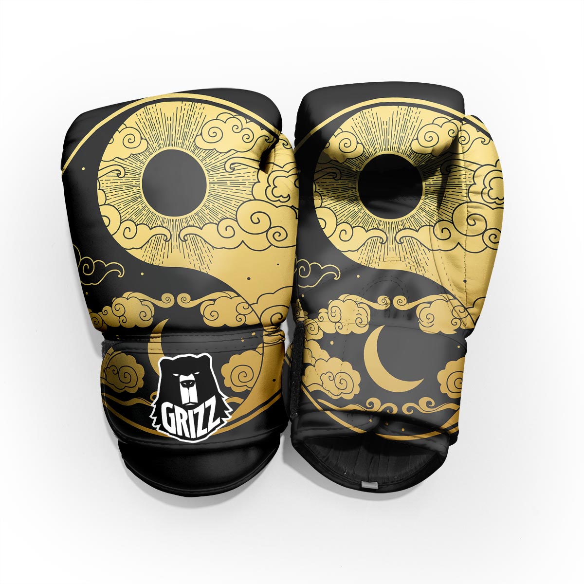 Yin Yang Moon And Sun Print Pro Boxing Glove