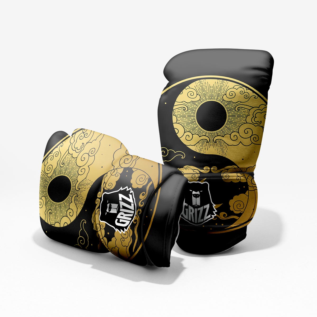 Yin Yang Moon And Sun Print Pro Boxing Glove