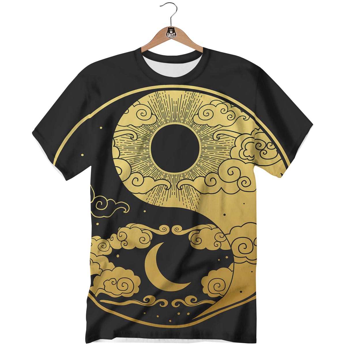 Yin Yang Moon And Sun Print T-Shirt-grizzshop