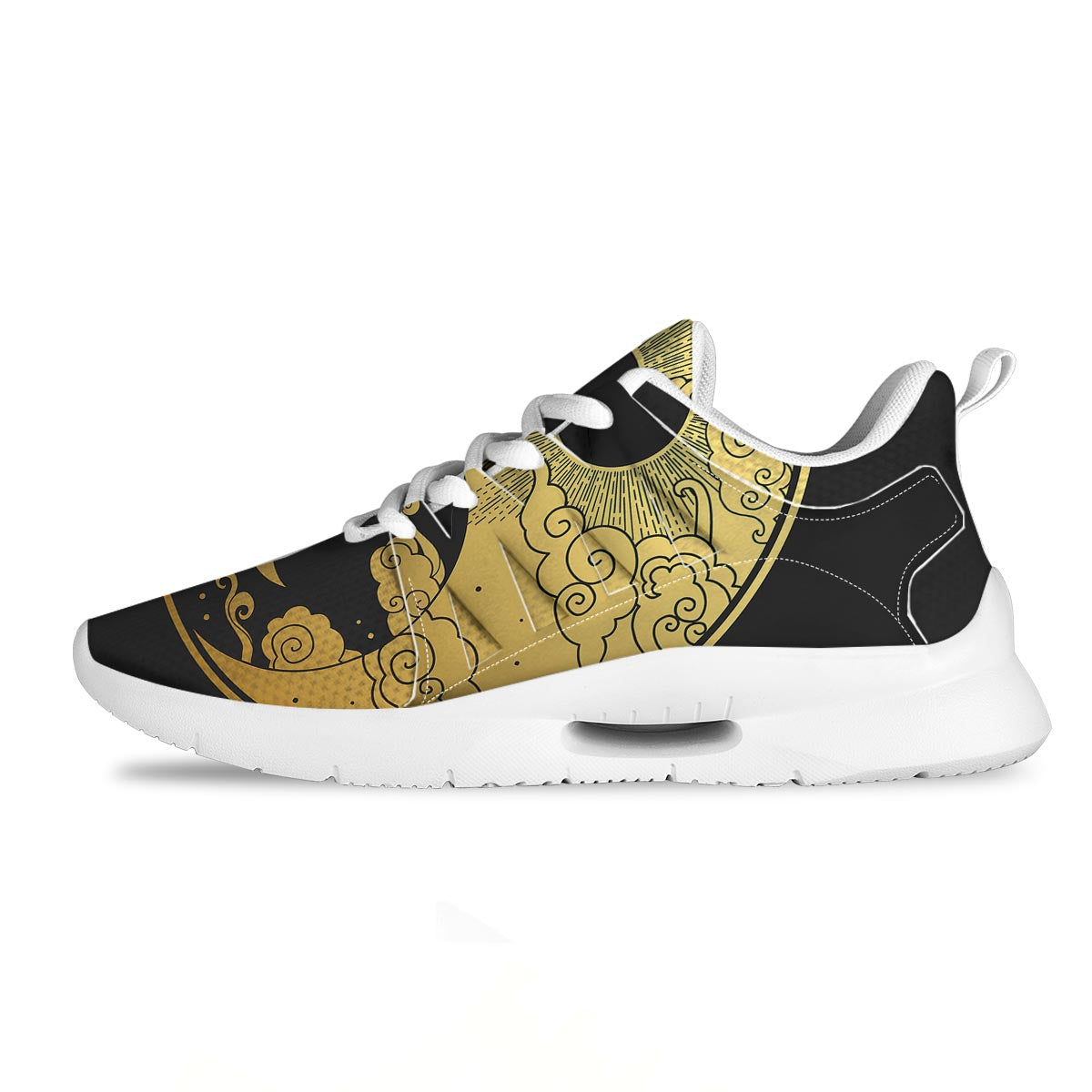Yin Yang Moon And Sun Print Tennis Shoes-grizzshop
