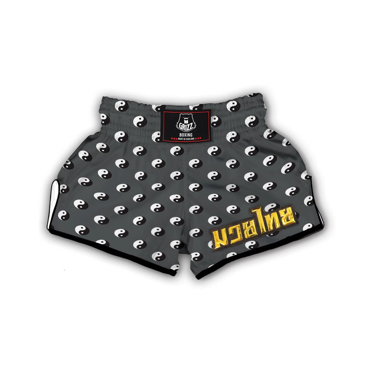 Yin Yang Pattern Print Muay Thai Boxing Shorts-grizzshop