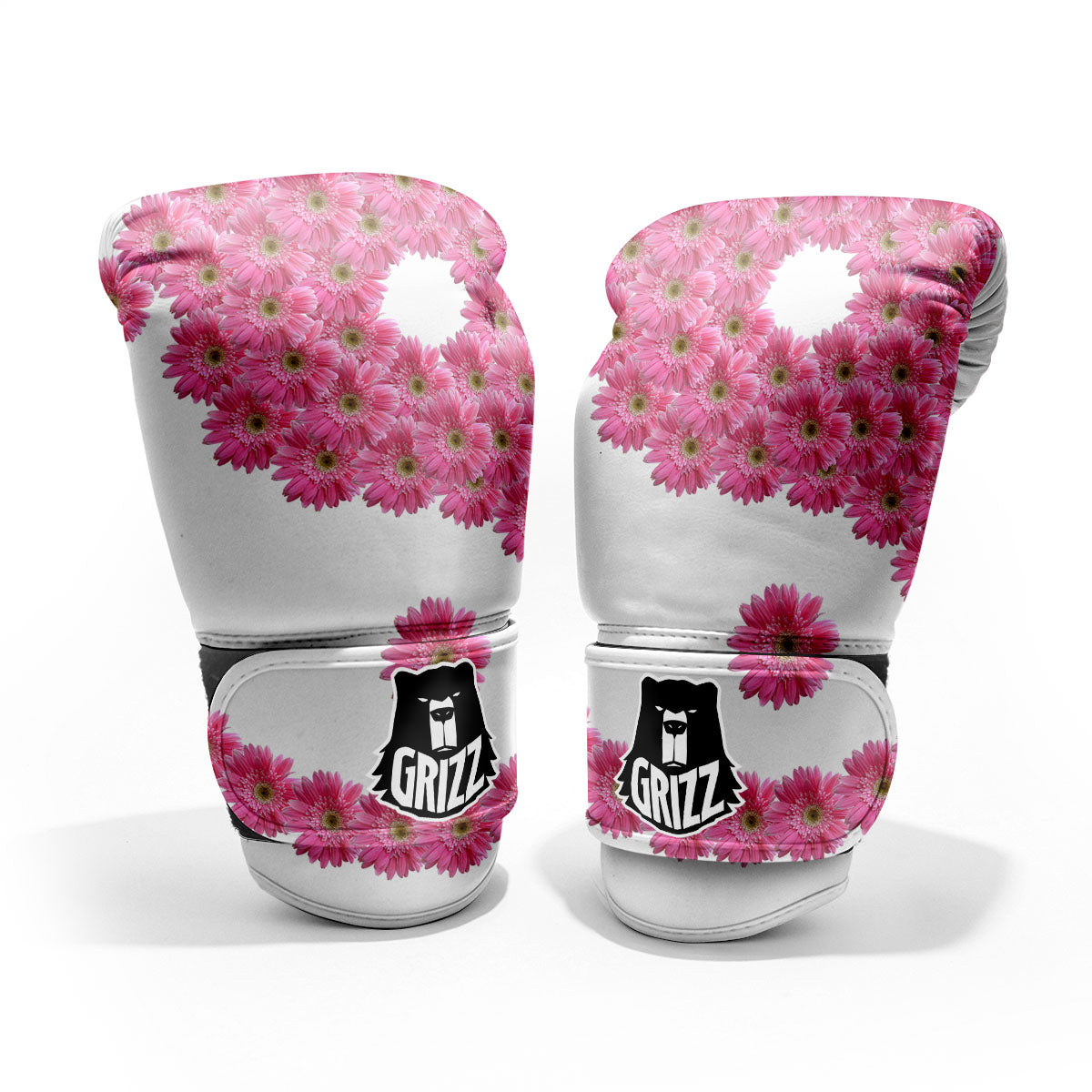 Yin Yang Pink Flowers Print Sparring Gloves-grizzshop