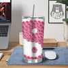 Yin Yang Pink Flowers Print Tumbler-grizzshop