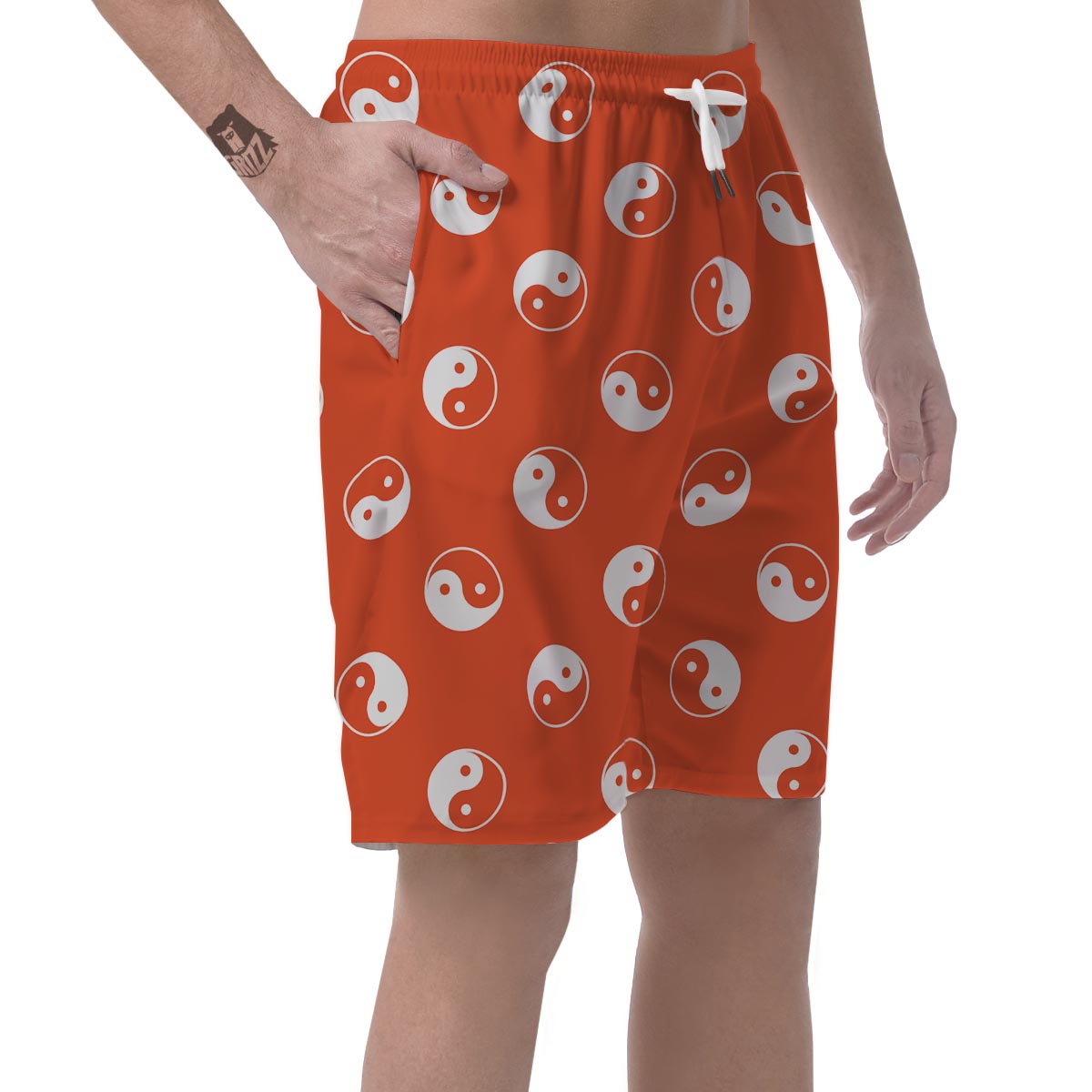 Yin Yang Print Pattern Men's Shorts-grizzshop