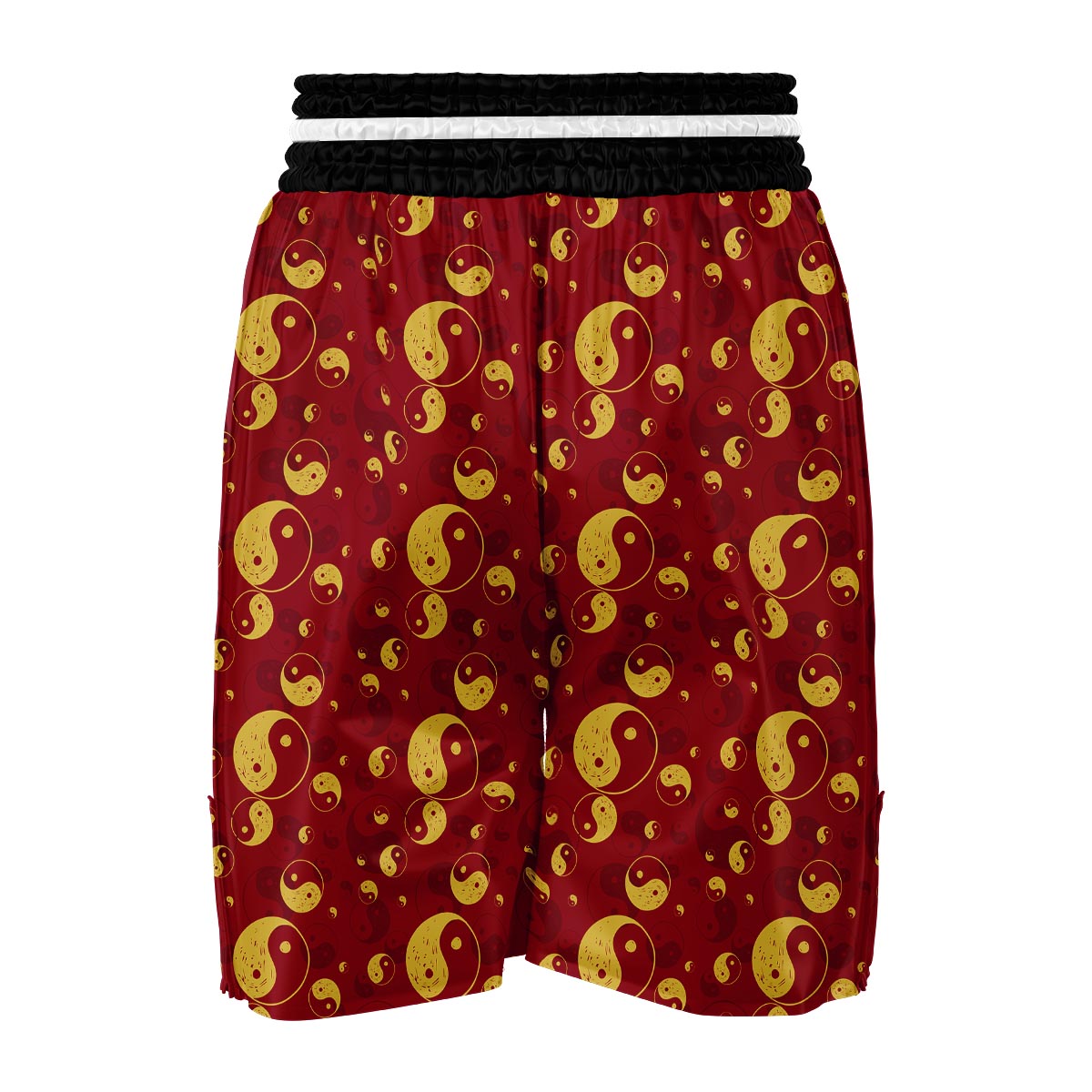 Yin Yang Red Pattern Print Boxing Shorts-grizzshop