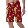 Yin Yang Red Pattern Print Men's Shorts-grizzshop