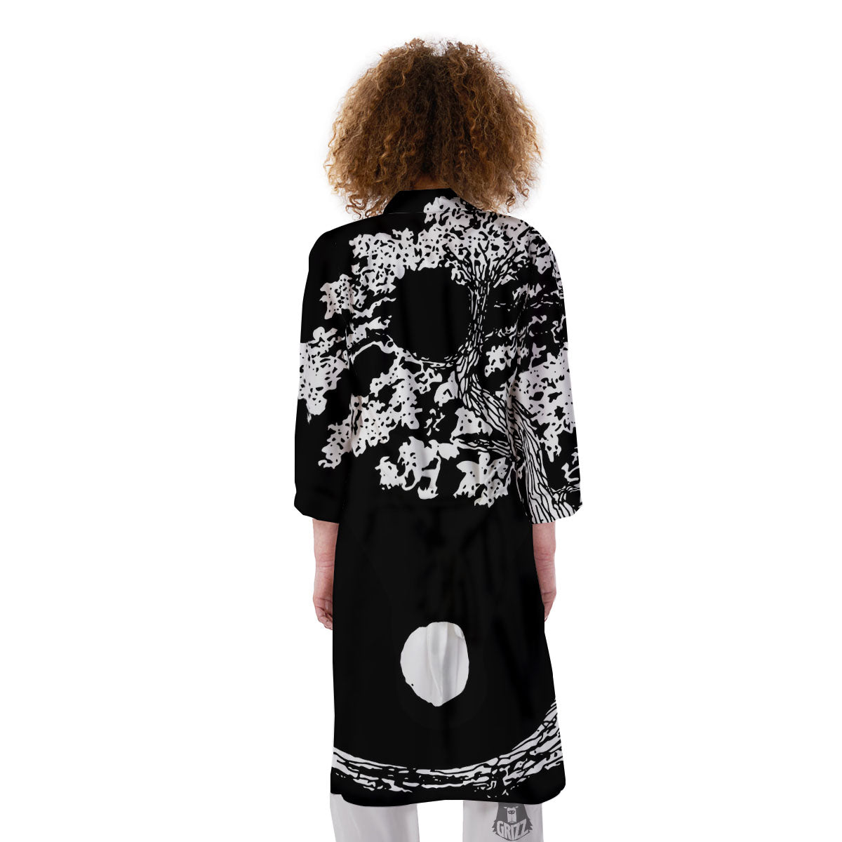 Yin Yang Roots Print Kimono-grizzshop