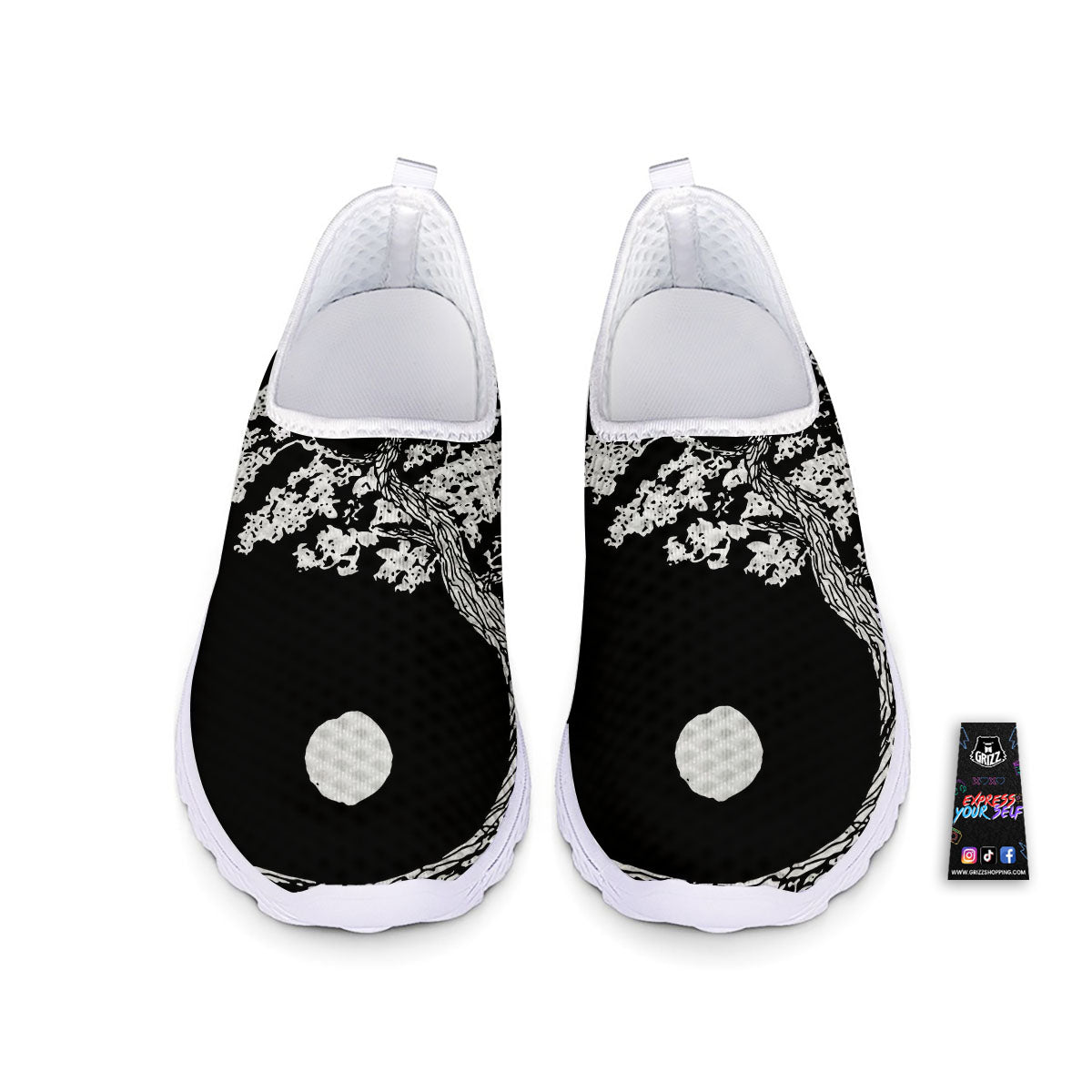 Yin Yang Roots Print Nurse Shoes-grizzshop