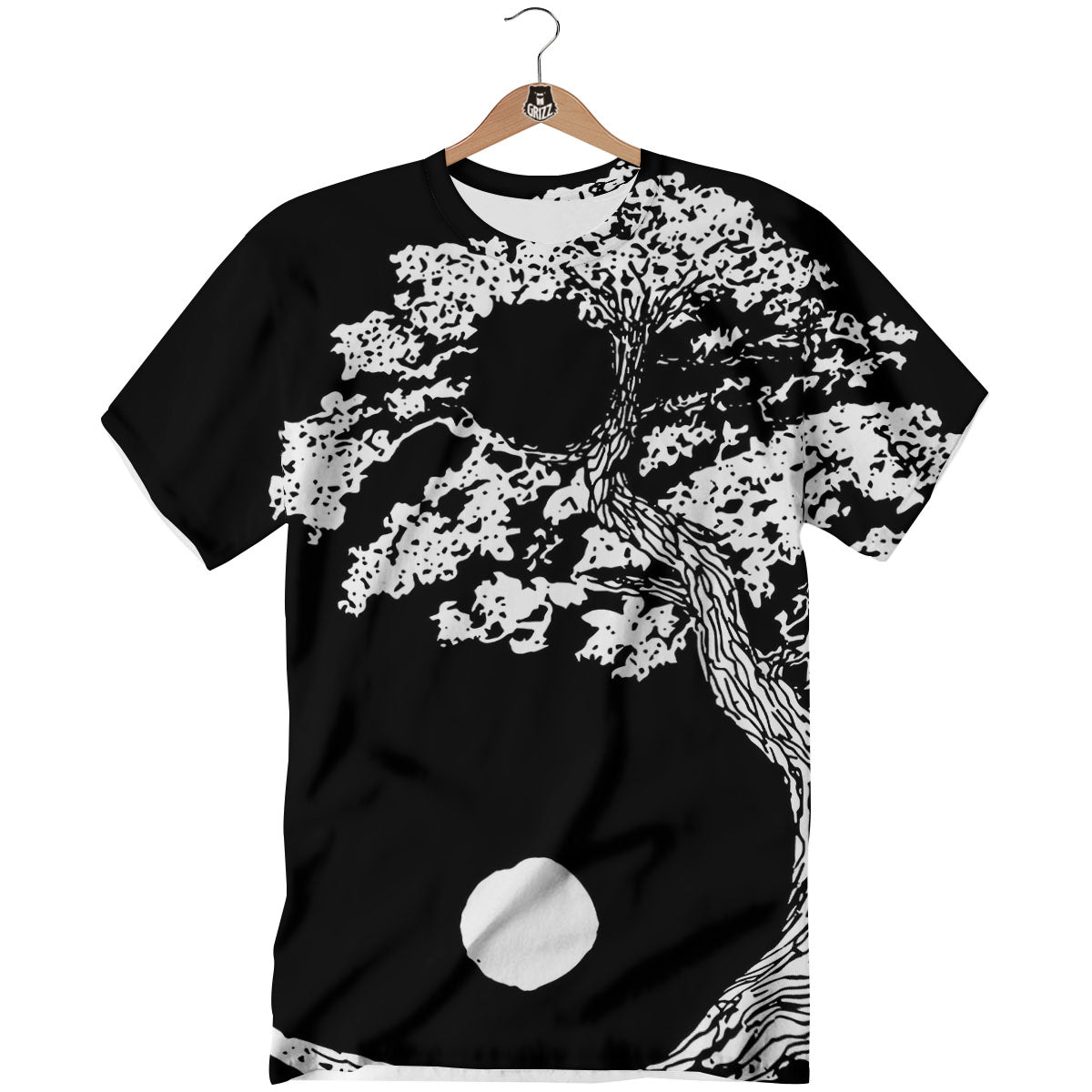 Yin Yang Roots Print T-Shirt-grizzshop