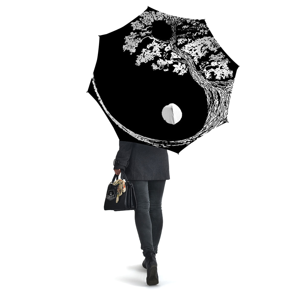 Yin Yang Roots Print Umbrella-grizzshop