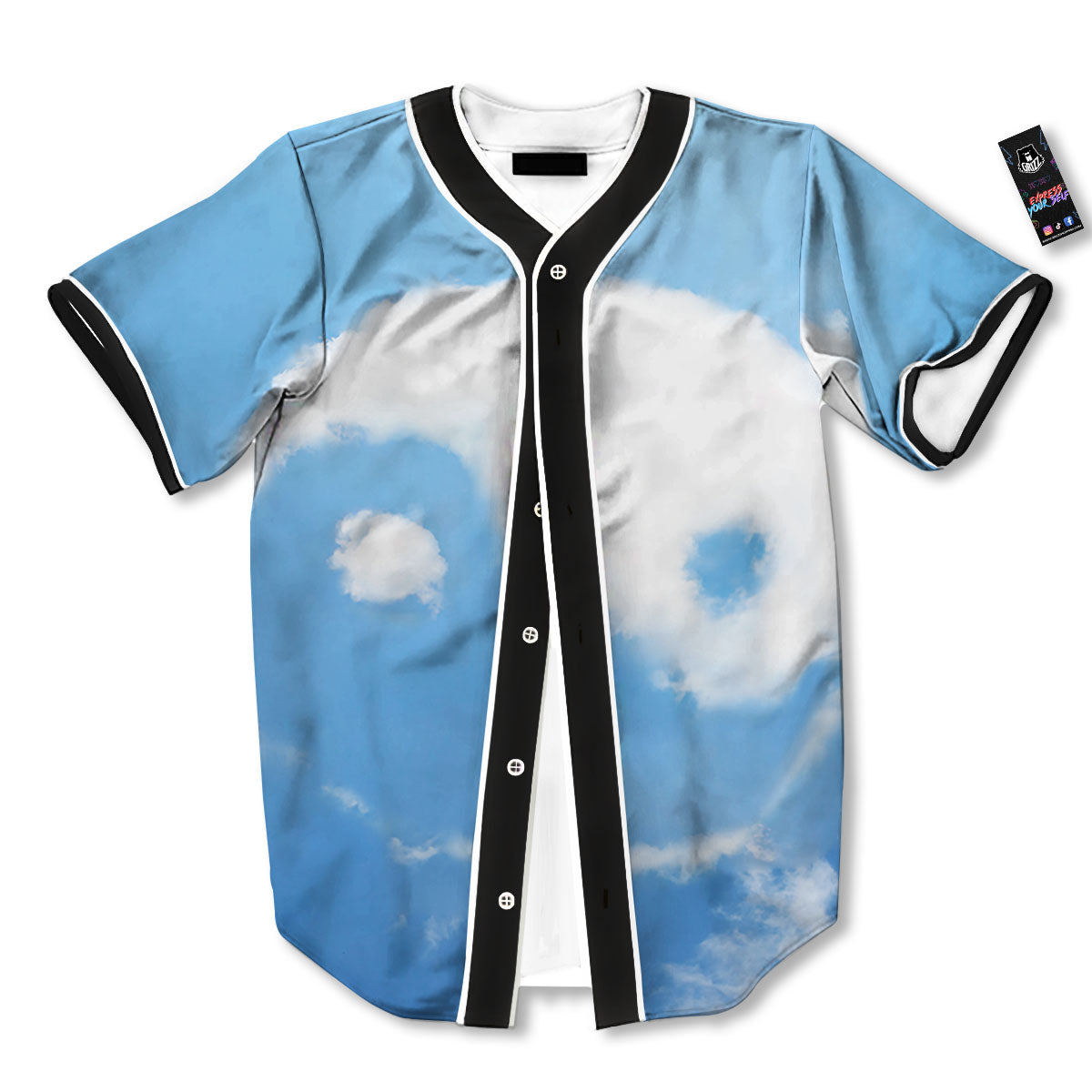 Yin Yang Space And Sky Print Baseball Jersey-grizzshop
