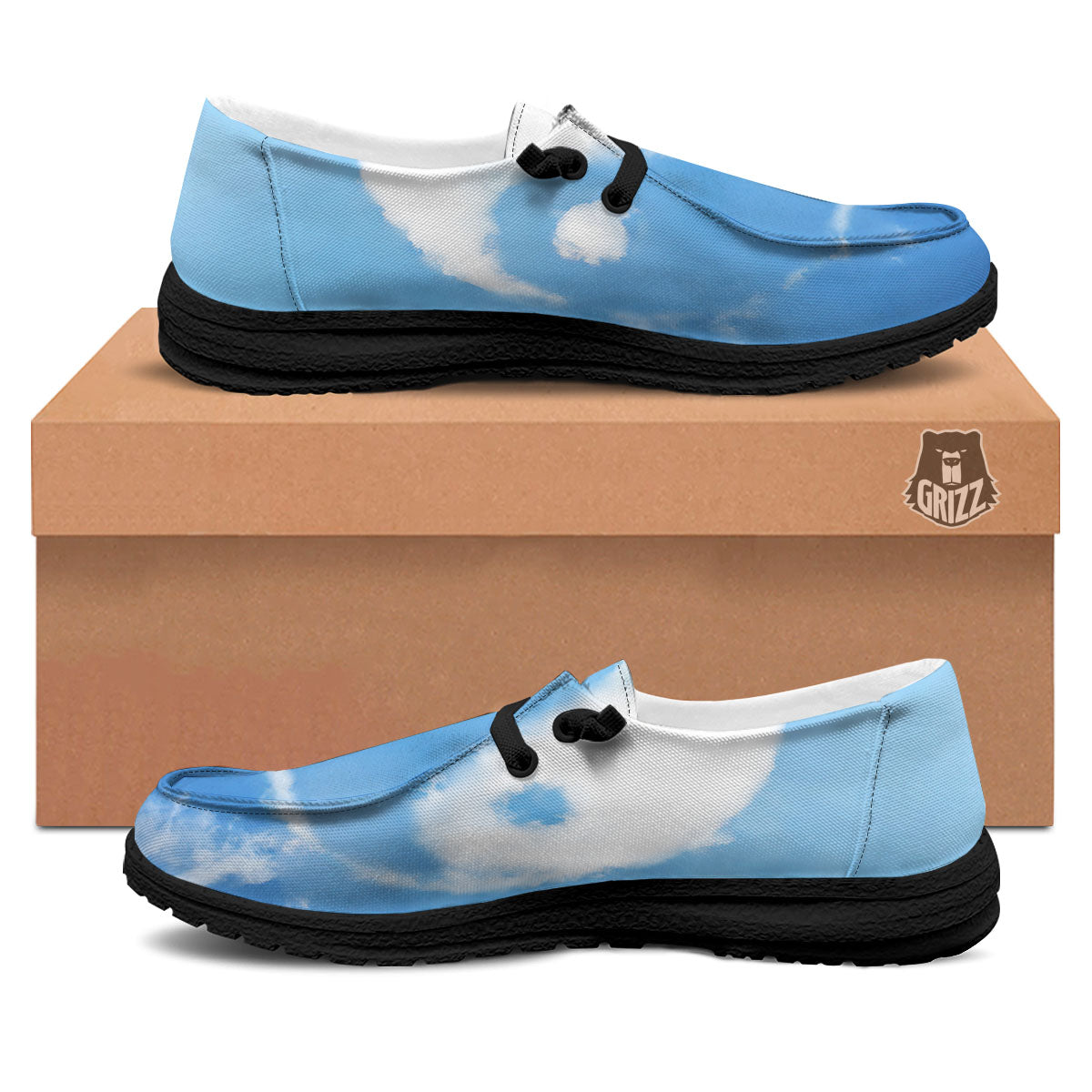 Yin Yang Space And Sky Print Black Loafers-grizzshop