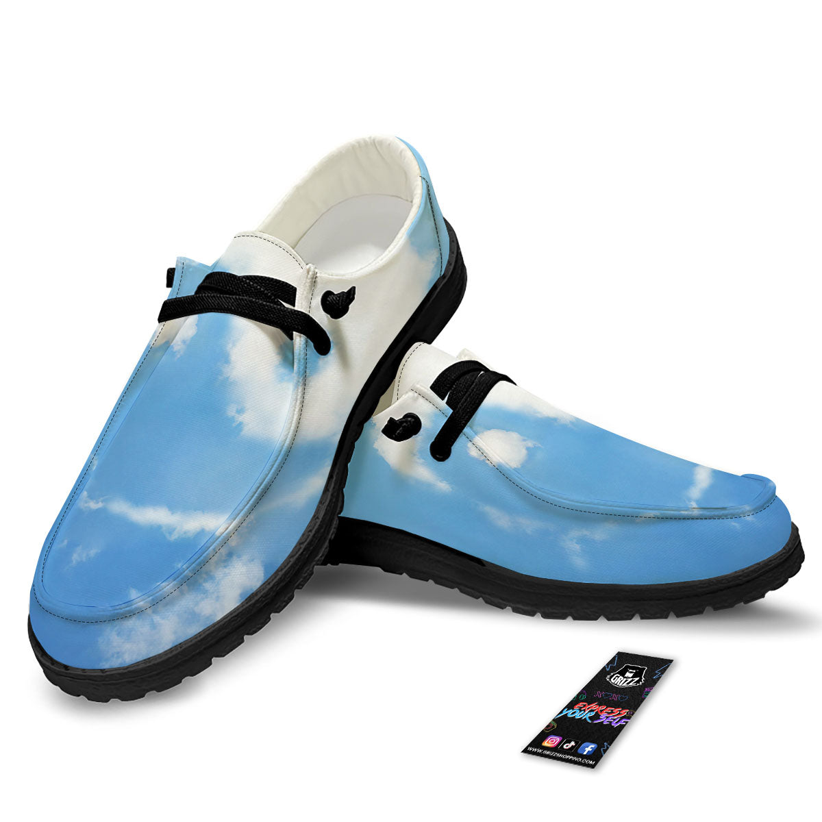 Yin Yang Space And Sky Print Black Loafers-grizzshop