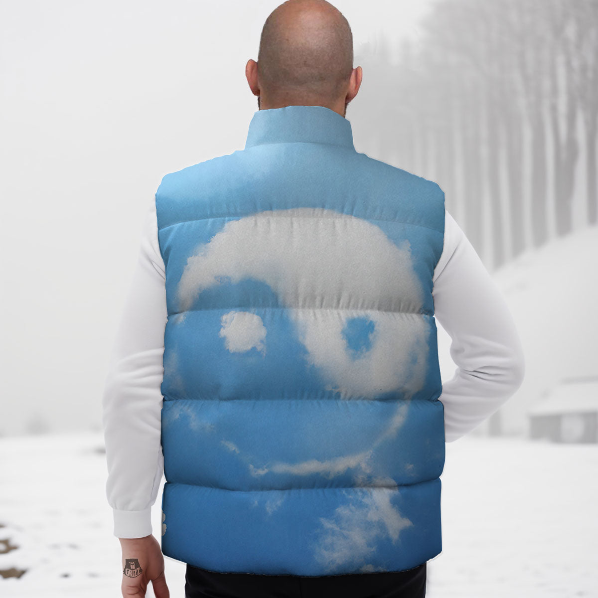 Yin Yang Space And Sky Print Down Vest