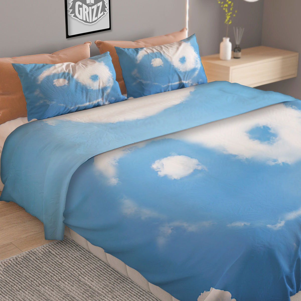 Yin Yang Space And Sky Print Duvet Cover Bedding Set
