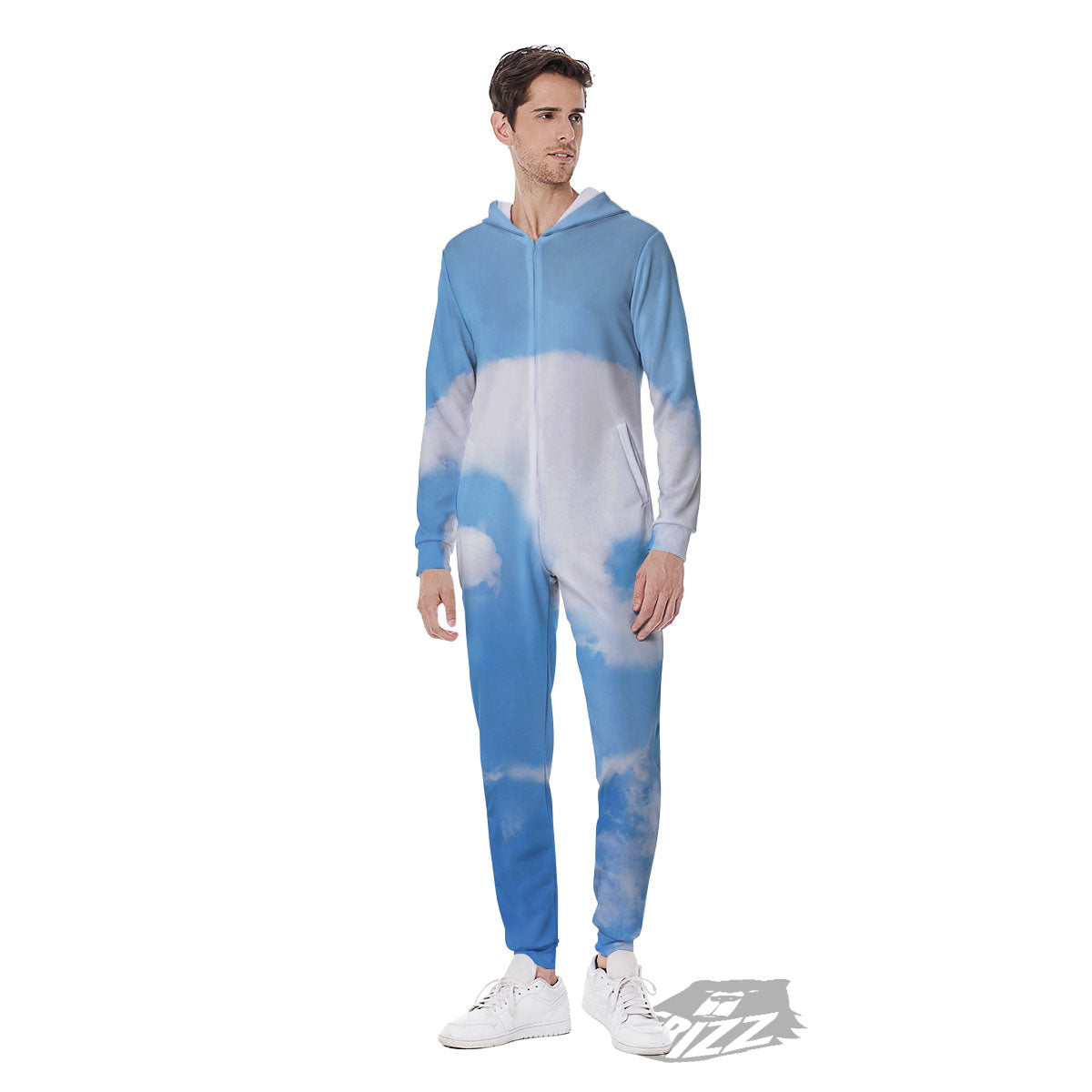 Yin Yang Space And Sky Print Men's Jumpsuit-grizzshop
