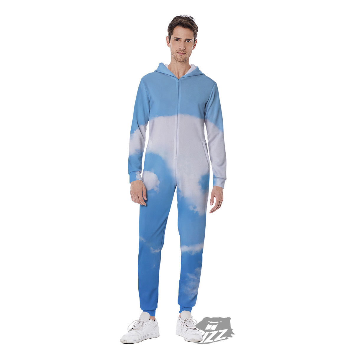Yin Yang Space And Sky Print Men's Jumpsuit-grizzshop
