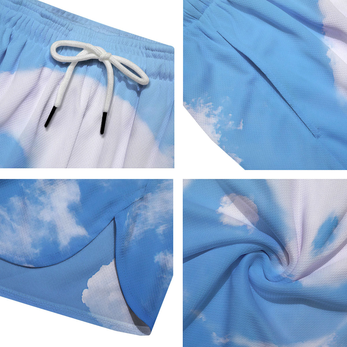 Yin Yang Space And Sky Print Men's Running Shorts-grizzshop