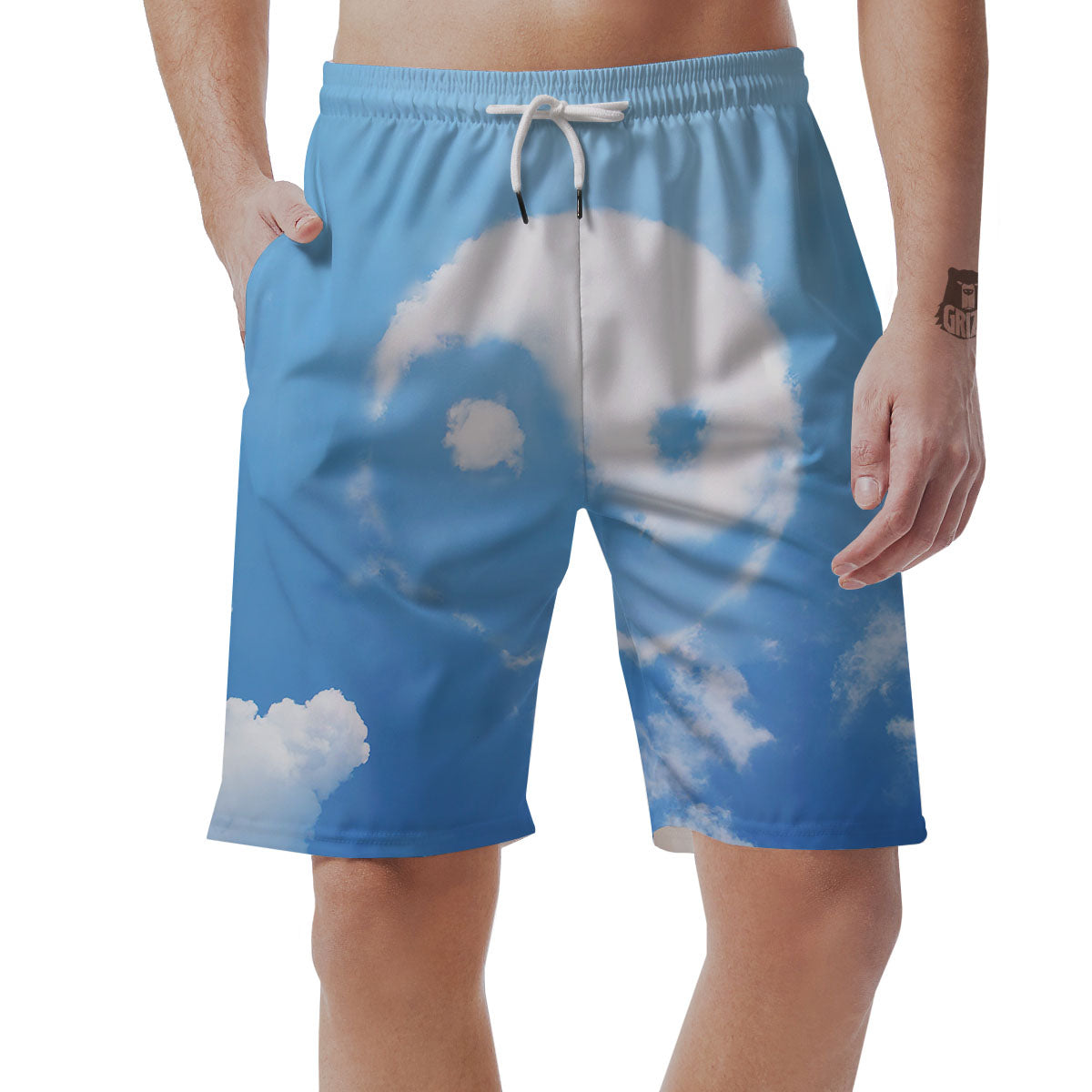 Yin Yang Space And Sky Print Men's Shorts-grizzshop