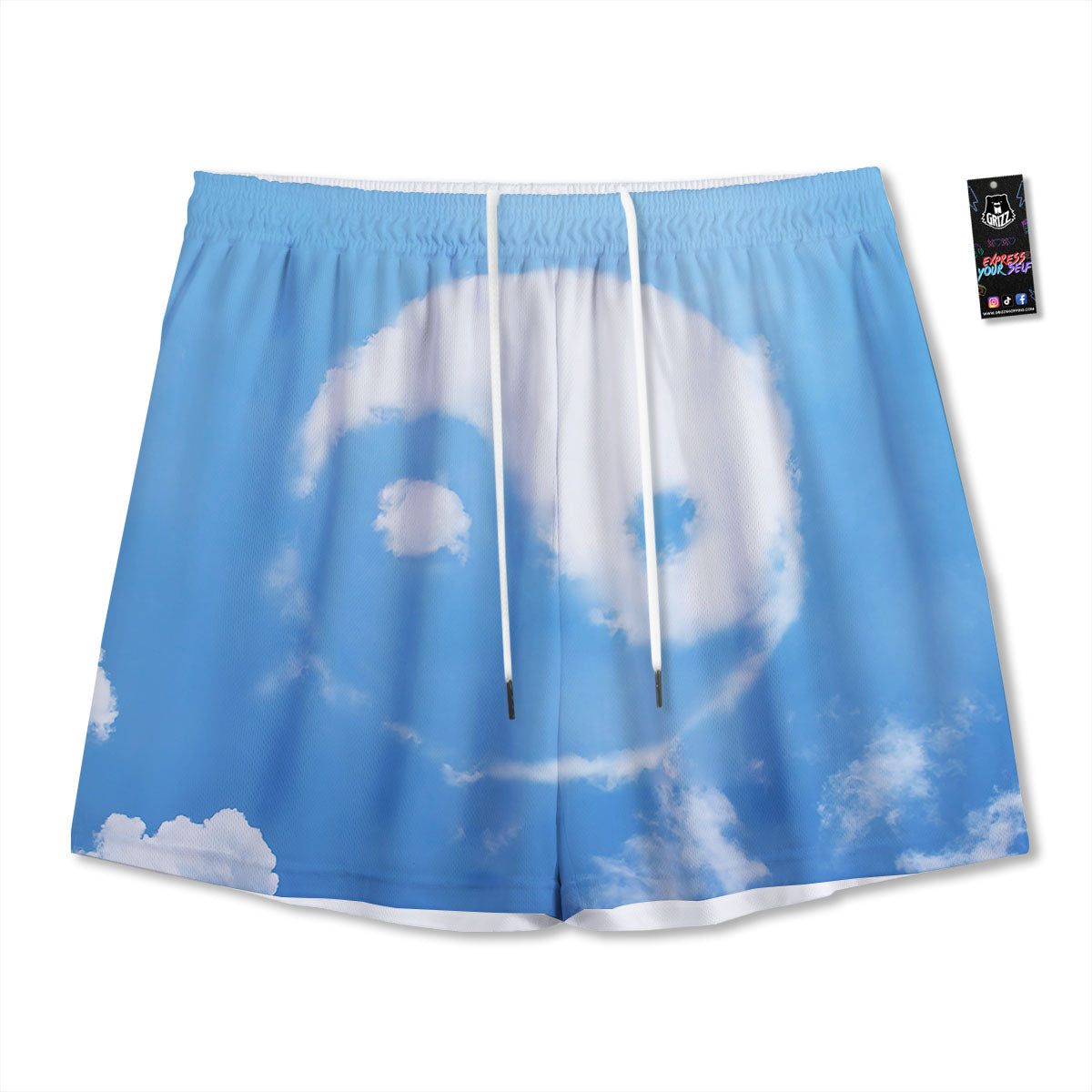 Yin Yang Space And Sky Print Mesh Shorts