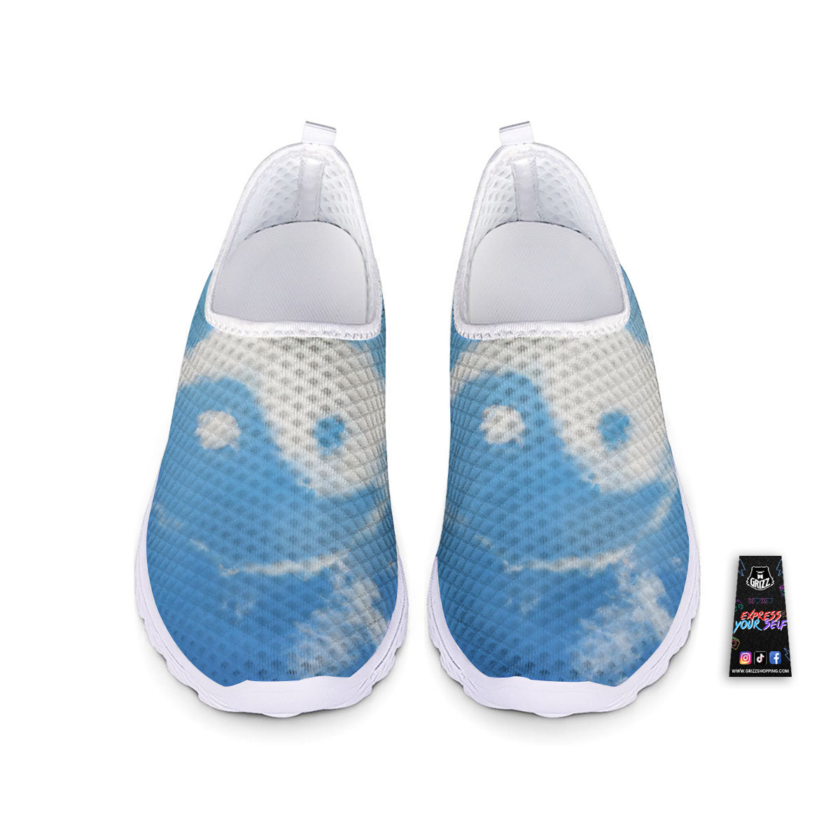 Yin Yang Space And Sky Print Nurse Shoes-grizzshop