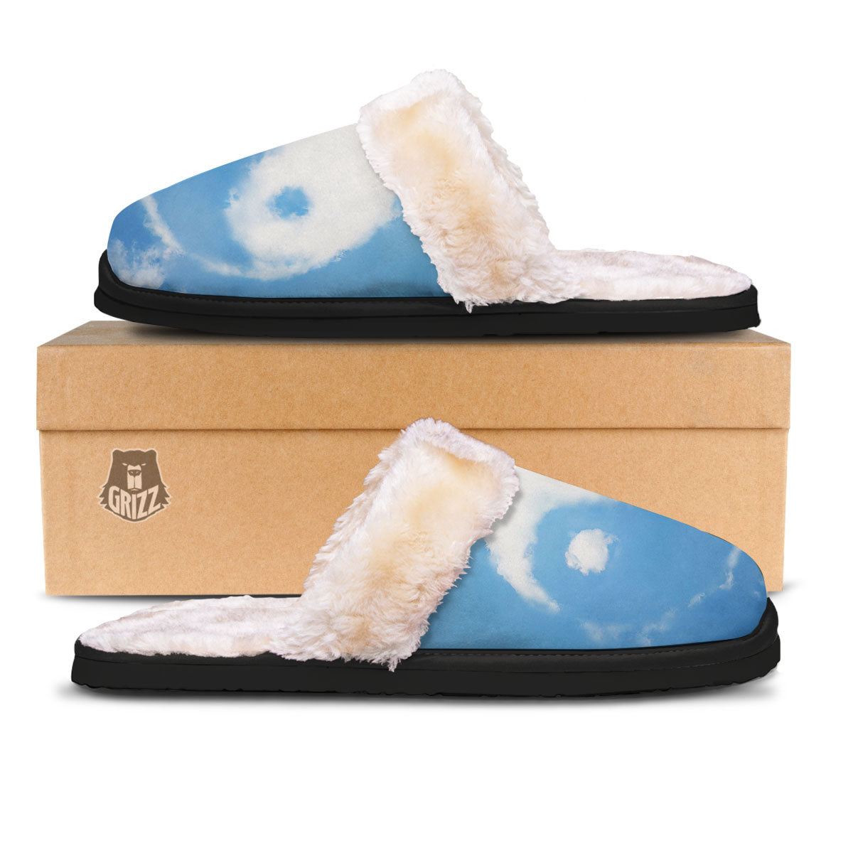 Yin Yang Space And Sky Print Slippers-grizzshop