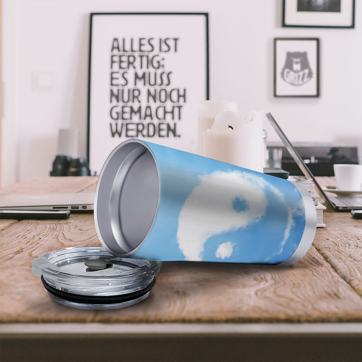 Yin Yang Space And Sky Print Tumbler-grizzshop