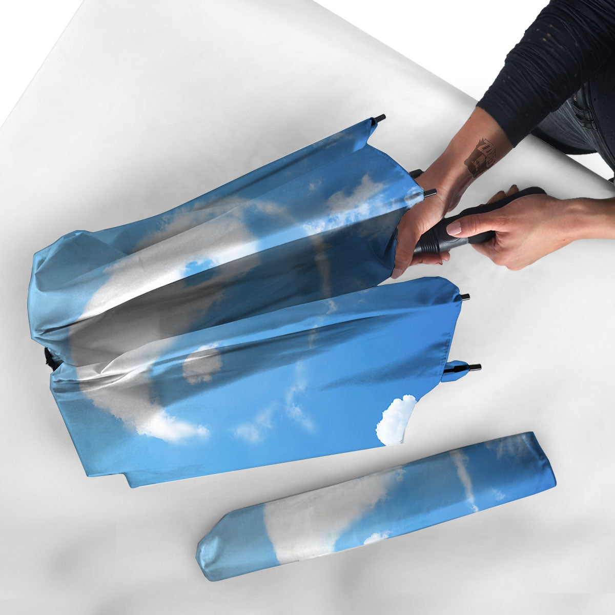 Yin Yang Space And Sky Print Umbrella-grizzshop