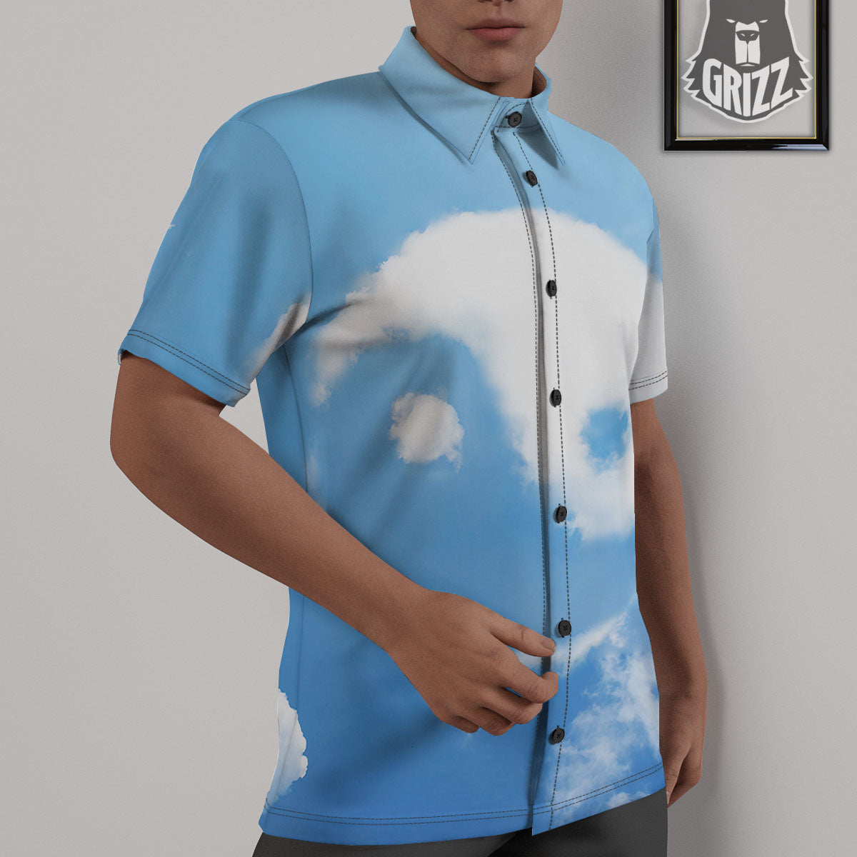 Yin Yang Space And Sky Print Untucked Shirts-grizzshop