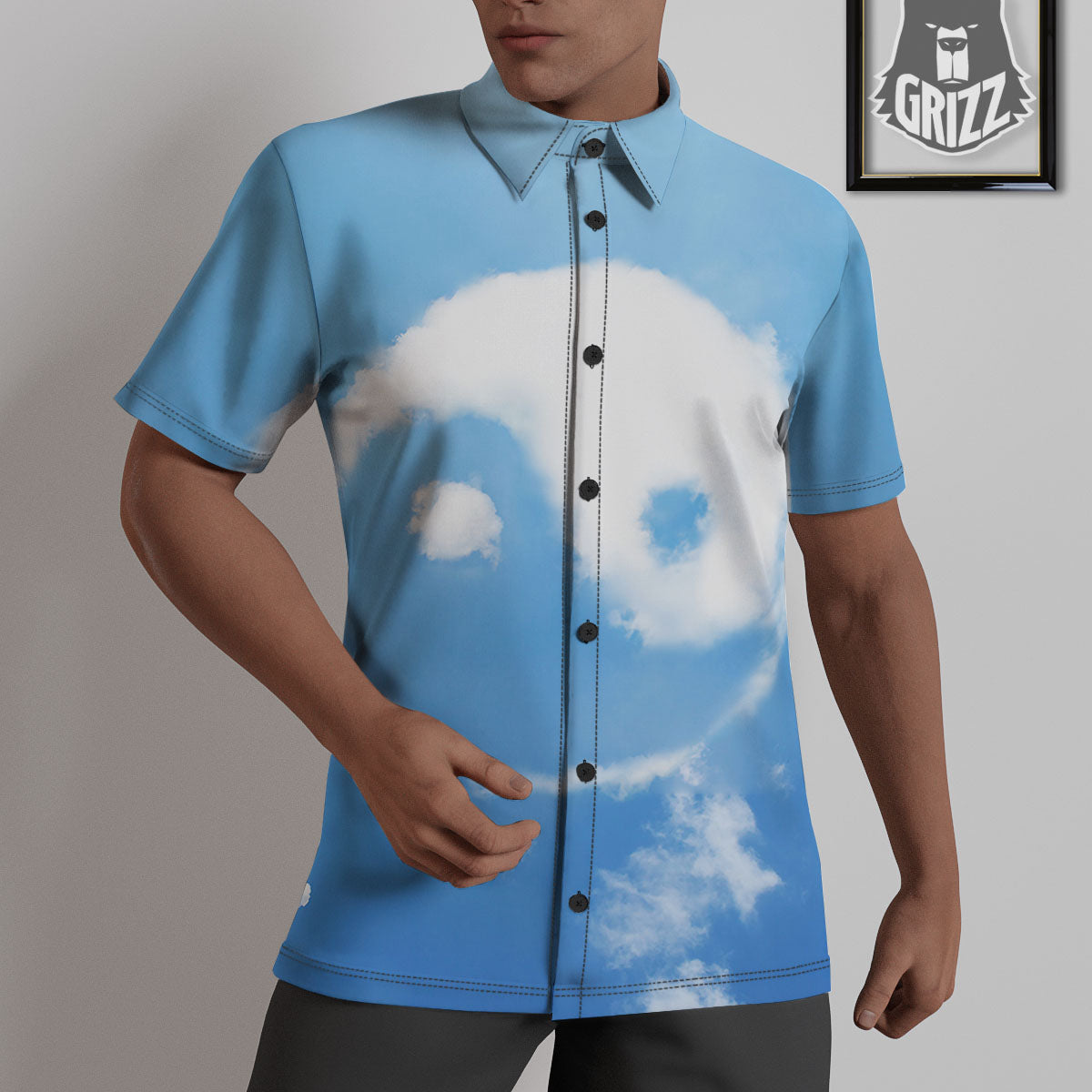 Yin Yang Space And Sky Print Untucked Shirts-grizzshop