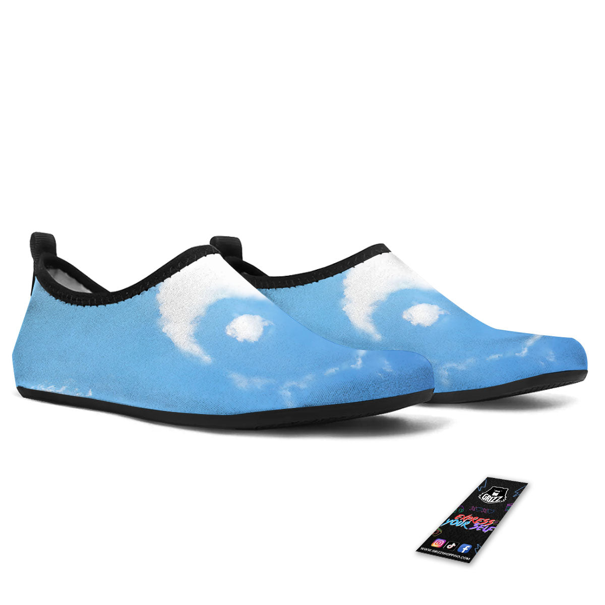 Yin Yang Space And Sky Print Water Shoes-grizzshop