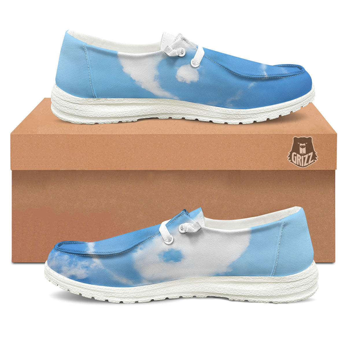Yin Yang Space And Sky Print White Loafers-grizzshop