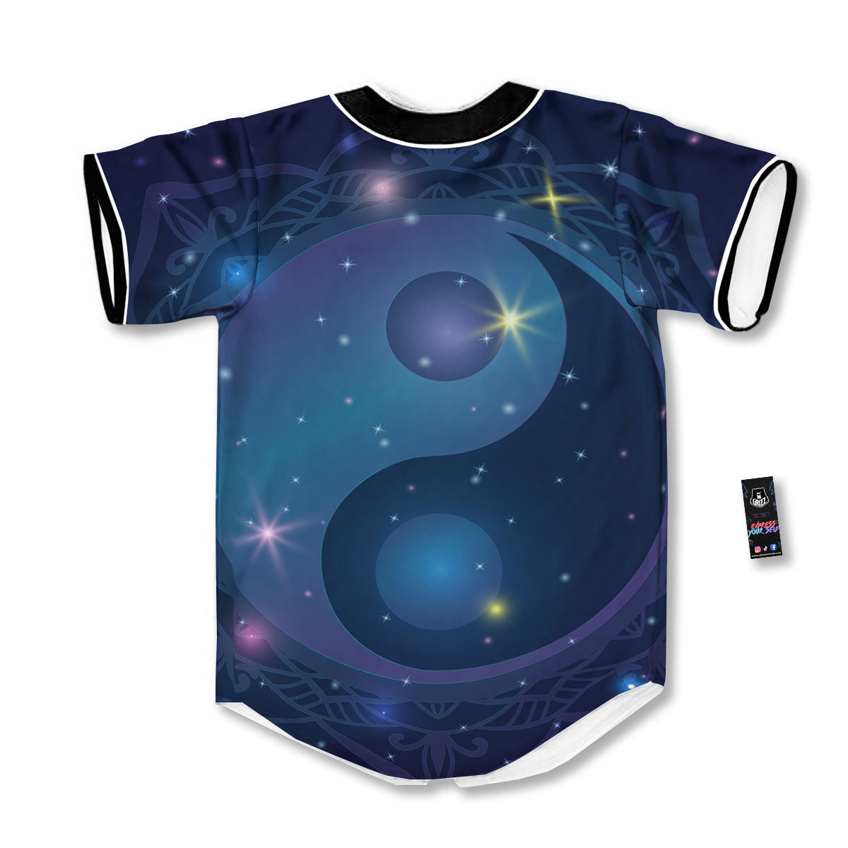 Yin Yang Space Print Baseball Jersey-grizzshop