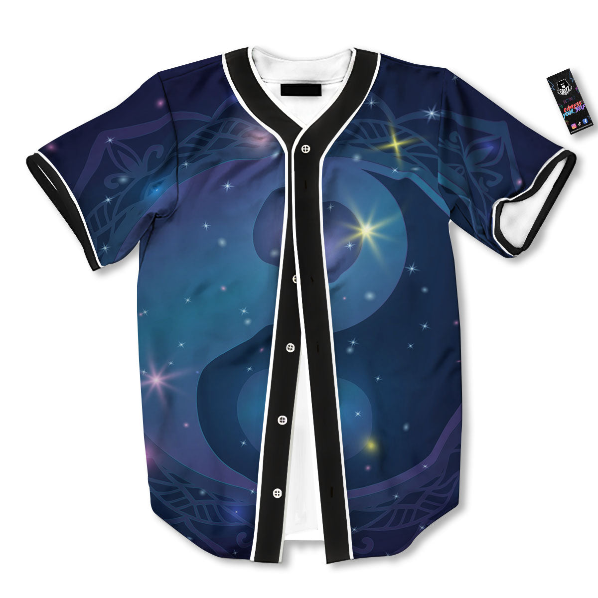 Yin Yang Space Print Baseball Jersey-grizzshop